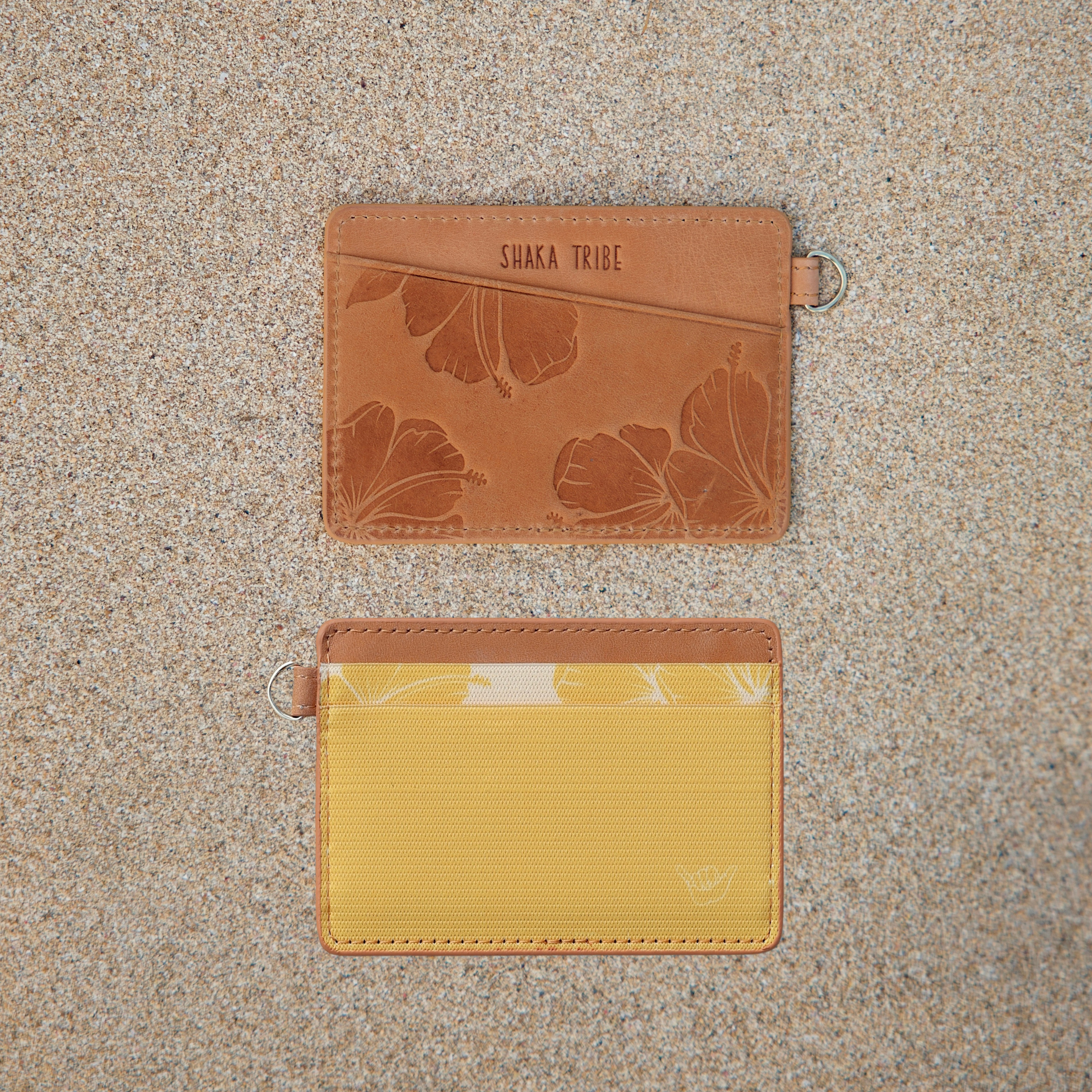 Loyalty (Hibiscus) - Yellow Horizontal Leather Wallet