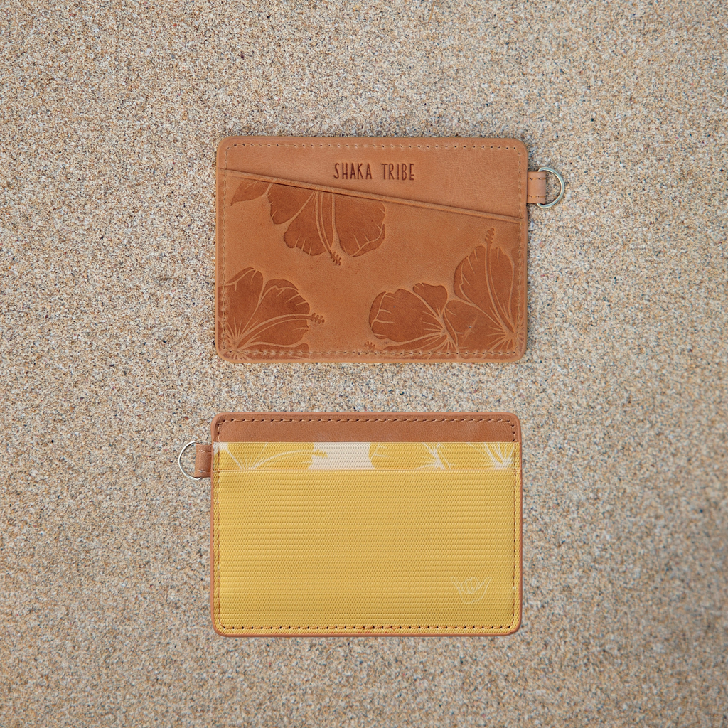 Loyalty (Hibiscus) - Yellow Horizontal Leather Wallet
