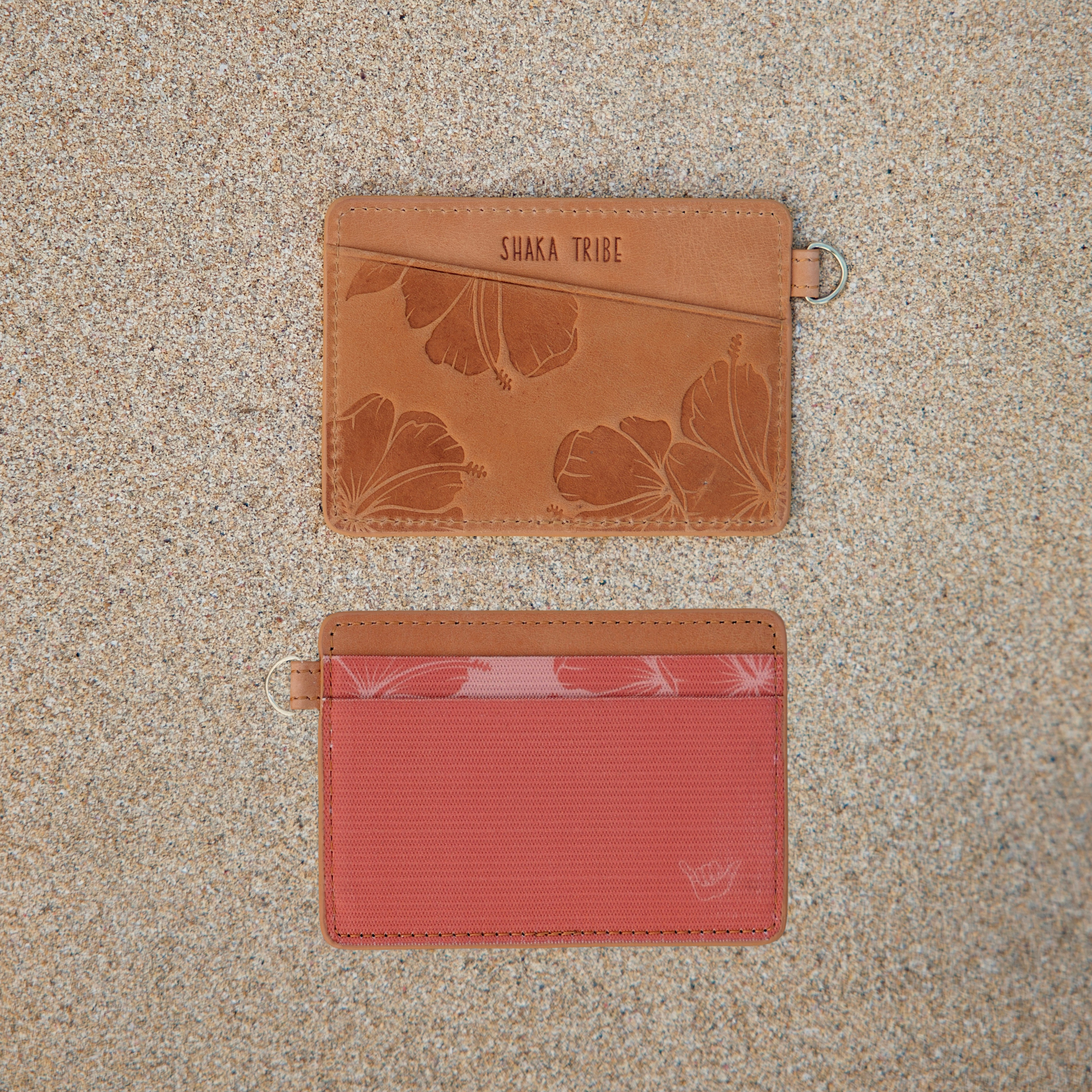 Loyalty (Hibiscus) - Salmon Horizontal Leather Wallet