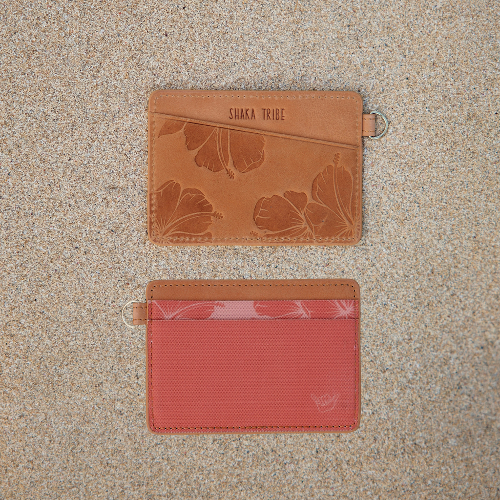Loyalty (Hibiscus) - Salmon Horizontal Leather Wallet