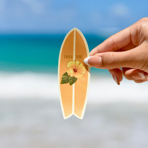Happiness - Hibiscus Surfboard Sticker